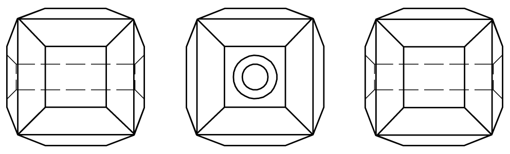 Swarovski 5601 Cube Line Drawing